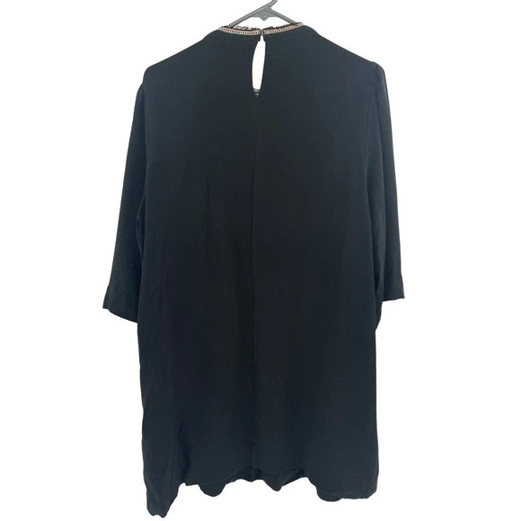 Isabel Marant Silk Mini Dress Black Embroidered Long Sleeve size EU 38 US Small - Picture 9 of 16